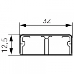 Короб 32x12,5 (2к) Мини-плинтус (кабель канал) DLPlus 32x12,5 (2к) двухканальный