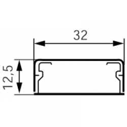 Короб 32x12,5 (1к) Мини-плинтус (кабель канал) DLPlus 32x12,5 (1к) одноканальный